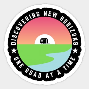 Discovering new horizons, one road at a time Caravanning and RV Sticker